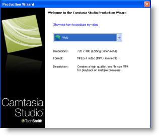 Camtasia Production Wizard